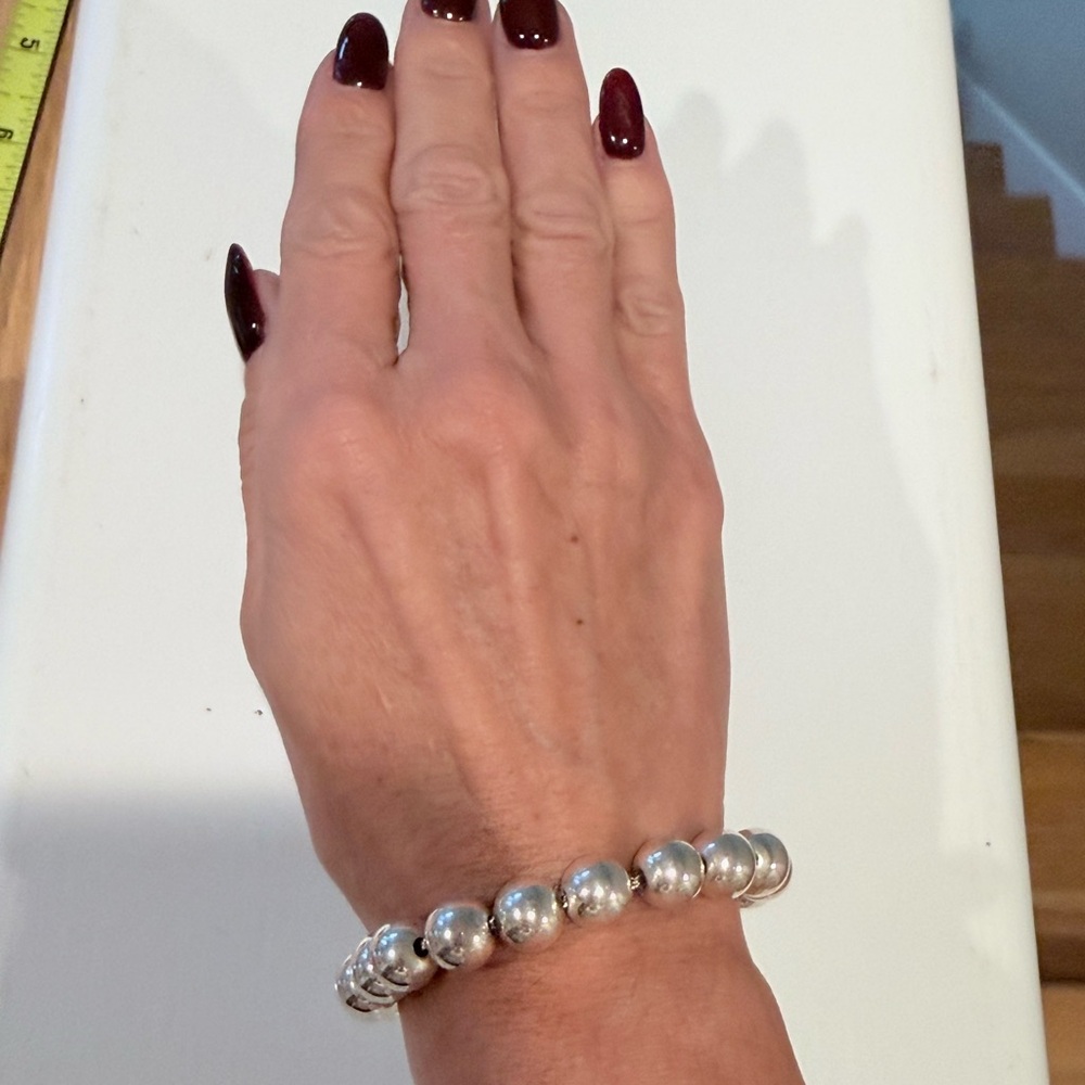 Elegant Silver Beaded Bracelet